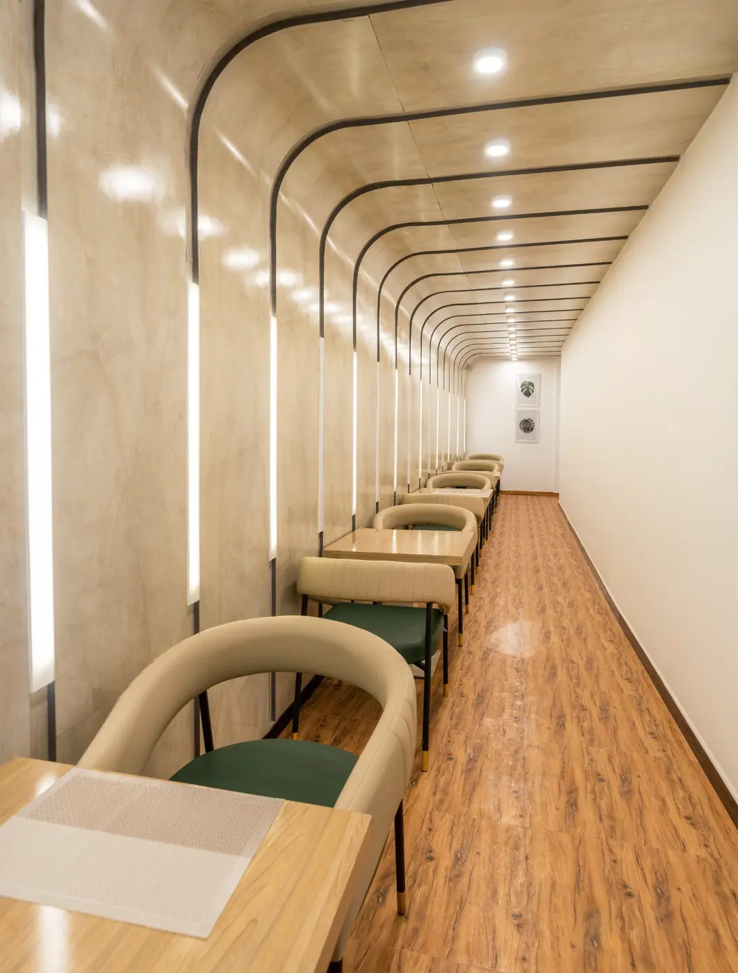 Intimate indoor seating area at Leora by White Land